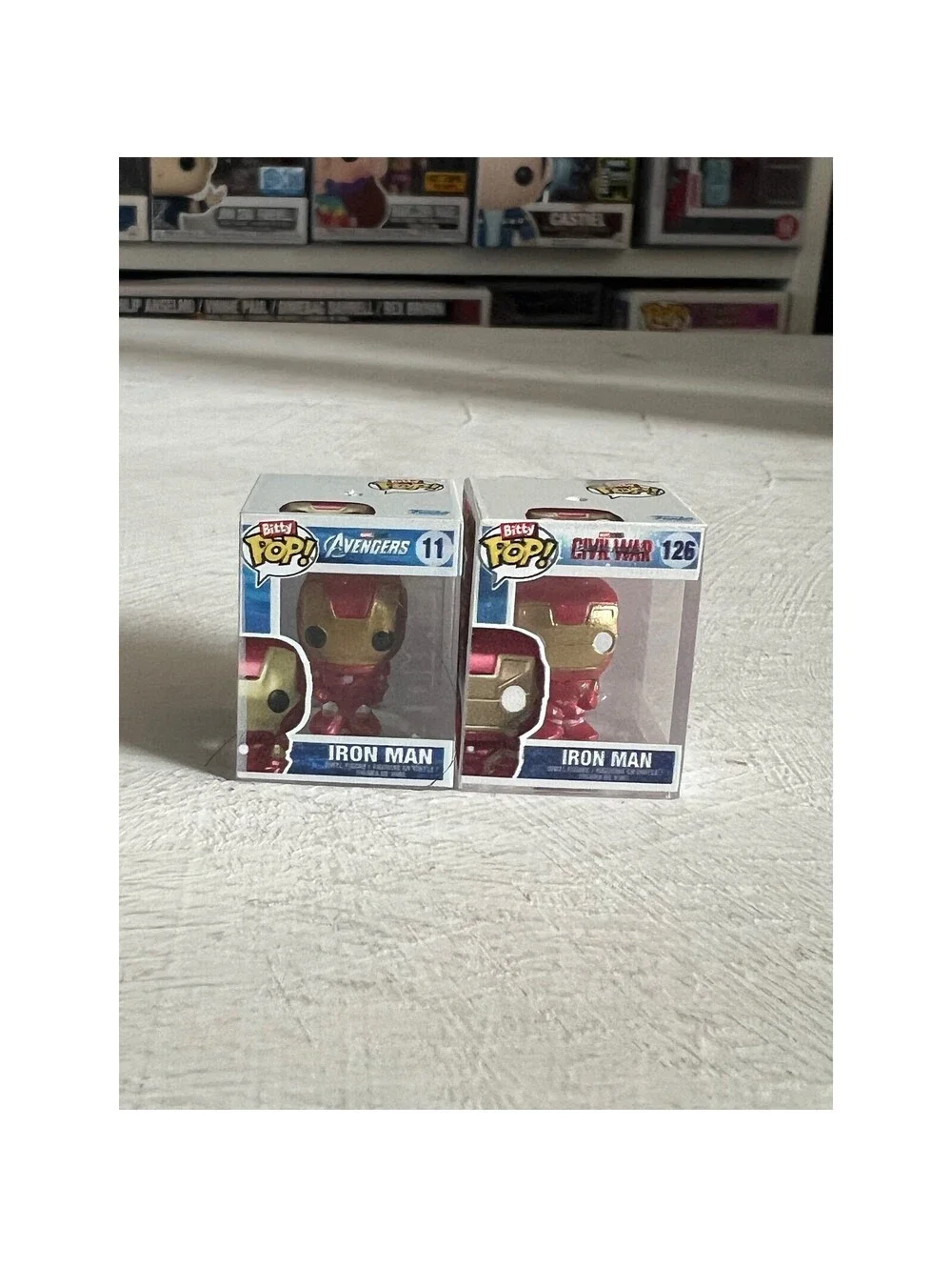 2 BITTY Iron Man 1-Inch Funko Pops Hyper Chase #126 #11 Avengers Infinity Marvel